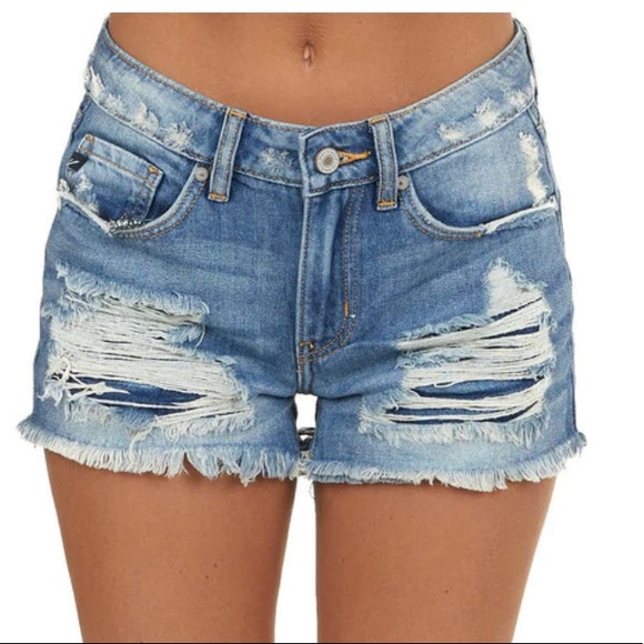 New KanCan Distressed Cutoff Denim Jean Shorts - Picture 5 of 9